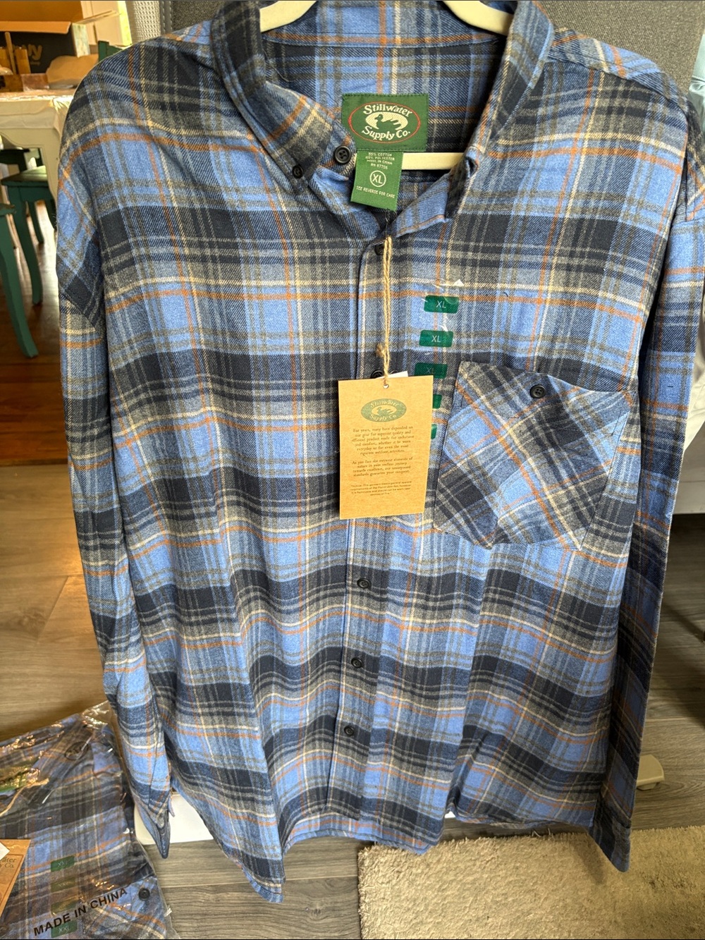 Stillwater Supply Co. Men's Blue Plaid Button-Down Shirt